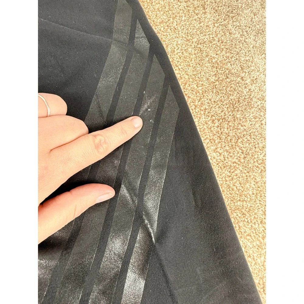 Alo Yoga Womens High Waist Black Chevron Stripe Glossy Leggings Small S Gym Yoga